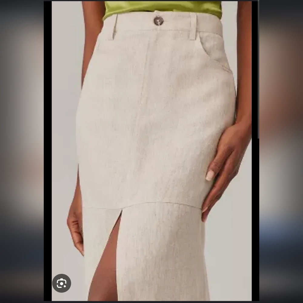Reformation Beige Maxi Skirt with Front Slit - Picture 3 of 12